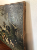 French Period Oil of Hunting Dogs Resting