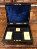 French Polished Tiger Oak Two-Tiered Dresser Box C.1880