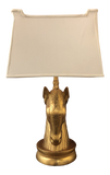 Gold Horse Head Lamp With Horse Head Finial