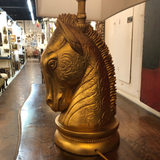 Gold Horse Head Lamp With Horse Head Finial