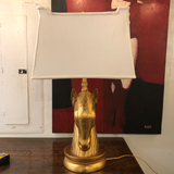 Gold Horse Head Lamp With Horse Head Finial