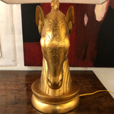 Gold Horse Head Lamp With Horse Head Finial