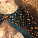 Hand-Painted French Oil Painting of Madonna on Board
