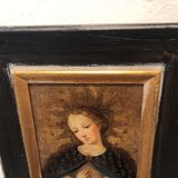 Hand-Painted French Oil Painting of Madonna on Board