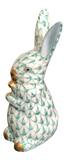 Herend Bunny Standing in Green Fishnet