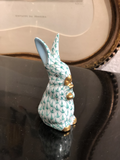 Herend Bunny Standing in Green Fishnet