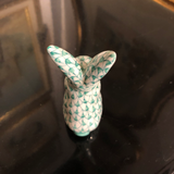 Herend Bunny Standing in Green Fishnet