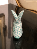 Herend Bunny Standing in Green Fishnet