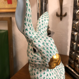 Herend Rabbit Large Green Fishnet