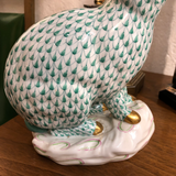 Herend Rabbit Large Green Fishnet