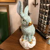 Herend Rabbit Large Green Fishnet