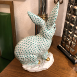 Herend Rabbit Large Green Fishnet