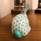 Herend Rabbit Lying Green Fishnet