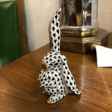 Herend Rabbit One Ear Up in Black Fishnet