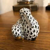 Herend Rabbit Pair in Black Fishnet
