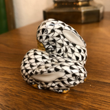 Herend Rabbit Pair in Black Fishnet