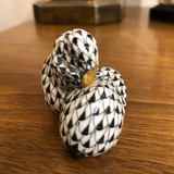 Herend Rabbit Pair in Black Fishnet