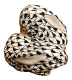 Herend Rabbit Pair in Black Fishnet