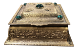 La Tausca French Pearl Box With 5 Green Cabochons