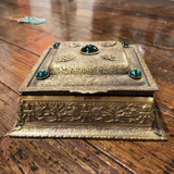 La Tausca French Pearl Box With 5 Green Cabochons