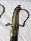 Late 19th Century Brass and Steel Swords With Leather Scabbard - a Pair