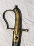 Late 19th Century Brass and Steel Swords With Leather Scabbard - a Pair