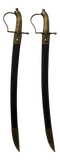 Late 19th Century Brass and Steel Swords With Leather Scabbard - a Pair