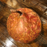 Mid-Century Artist Hand-Painted Marbleized Gourd Signed by Artist