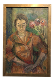 "Mid-Century Madame Matisse" Portrait of a Woman, Oil Painting on Canvas