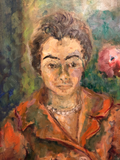"Mid-Century Madame Matisse" Portrait of a Woman, Oil Painting on Canvas
