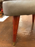 Mid Century Modern 1950's Bench Covered in Gray Leather