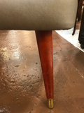 Mid Century Modern 1950's Bench Covered in Gray Leather
