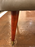 Mid Century Modern 1950's Bench Covered in Gray Leather