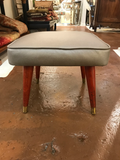 Mid Century Modern 1950's Bench Covered in Gray Leather