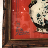 Mid-Century Modern Framed Illustration of Chinoiserie Vase Piece, "Ming Red!"