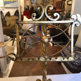 Mid-Century Modern Gilt Iron Pricket Stand Mounted as Lamp