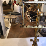 Mid-Century Modern Gilt Iron Pricket Stand Mounted as Lamp