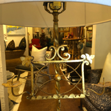 Mid-Century Modern Gilt Iron Pricket Stand Mounted as Lamp
