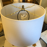 Mid-Century Modern Gilt Iron Pricket Stand Mounted as Lamp