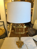 Mid-Century Modern Gilt Iron Pricket Stand Mounted as Lamp