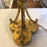 Mid-Century Modern Gilt Iron Pricket Stand Mounted as Lamp
