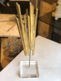 Mid-Century Modern Giltwood Sunburst Fragment on Acrylic Stand