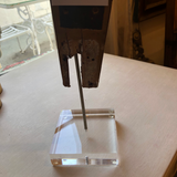 Mid-Century Modern Giltwood Sunburst Fragment on Acrylic Stand