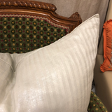 Modern Metallic Striped Linen Pillow
