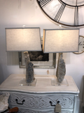 One of a Kind Crystal Lamps - a Pair