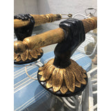 Pair Antique Nubian Hand Form Sconces