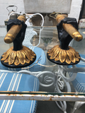 Pair Antique Nubian Hand Form Sconces