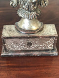 Pair of Carved Wood Silver Gilt Candlesticks
