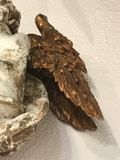 Pair of Early 18th Century Wood Carved and Gilded Wood Winged Angels, Spanish Colonial