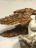 Pair of Early 18th Century Wood Carved and Gilded Wood Winged Angels, Spanish Colonial